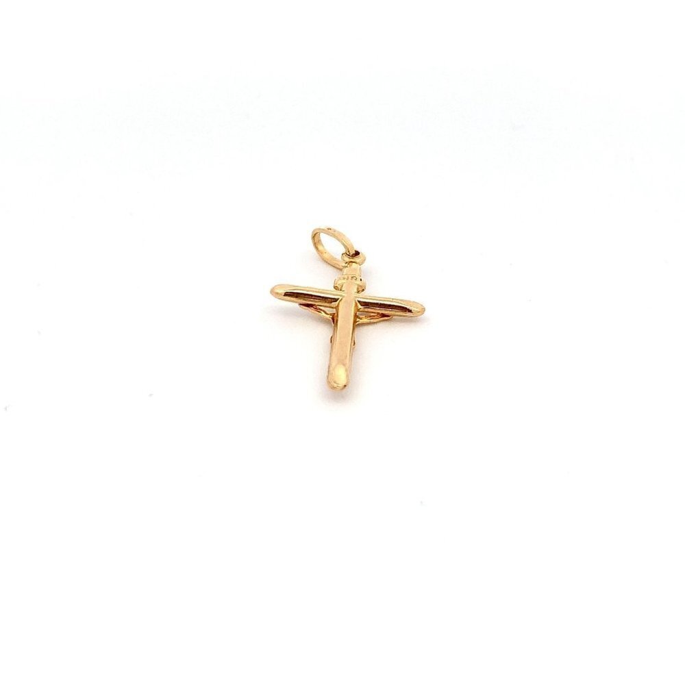 18K Yellow Gold Pendant Cross Jesus Christ 1.20 grams - Picture 4 of 13